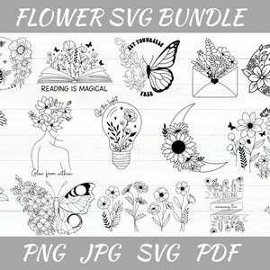 Bundle Svg fleur - fleurs sauvages - Floral Svg - Stay Wild Svg - fleurs sauvages - Svg floral cadre - chemise coupe Svg fichiers Cricut