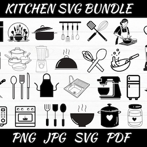Kitchen SVG Bundle - Kitchen Png Bundle - Kitchen Clipart - Kitchen SVG Cut Files For Cricut - Kitchen Silhouette - Kitchen Vector