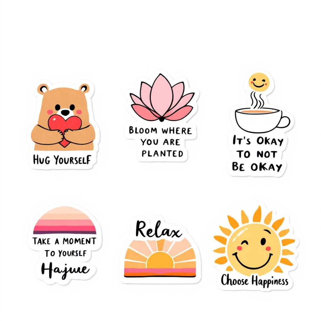 Mental Health Stickers Pack | Self Love & Positive Affirmations SVG PNG ...
