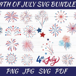4th Of July Svg Bundle - Fireworks Svg - 4th of July Fireworks - USA Fireworks - Firecracker Svg -Fireworks Clipart Png Files - Firework Png