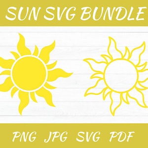 Sun Svg - Sun Cut File - Sun Clipart - Sunshine Svg - Summer Svg - Digital Download - Sun Outline Png - Retro Sun Clipart - Cricut Sun Svg