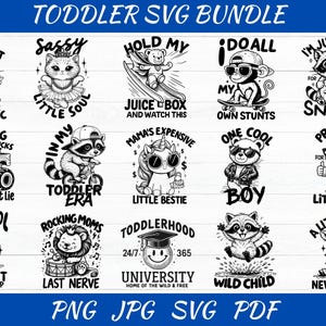 Toddler Svg Bundle - Funny Toddler Shirt Svg - Toddler Png Bundle - Sassy Kids Shirt Svg - One Cool Boy Svg - Funny Toddler Svg