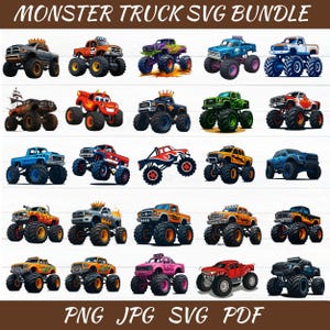 Monster Truck Png Bundle - Extreme Offroad Vehicle Clipart - Offroad Truck - Monster Truck Clipart - Truck Clipart - Digital Download