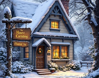 Santa Please Stop Here SVG | Christmas Door Sign Cut File (Digital Download)