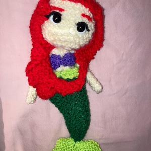 Knitted handmade Ariel doll