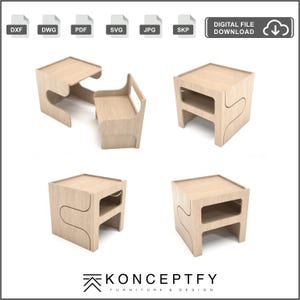 Panca e scrivania per bambini con taglio CNC dal design compatto