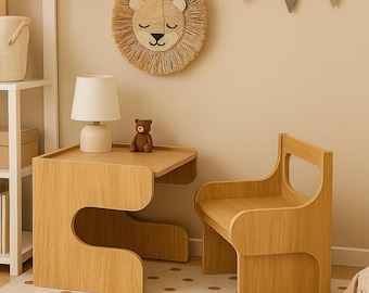 CNC Cutting Kids Bench and Desk Compact Design