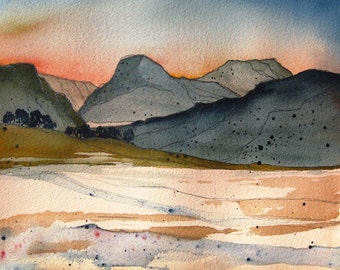 Sunrise Hills - Original Watercolor Painting