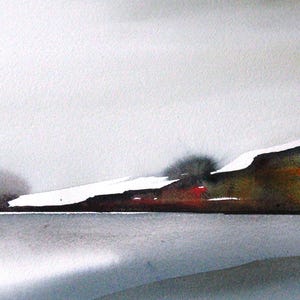 La Bajada Hill - 24" x 12" Original Watercolor Painting