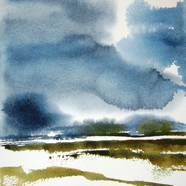 Winter Storm 3 - Original Watercolor Painting