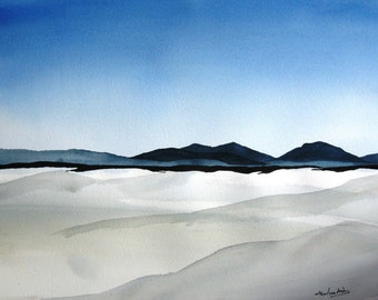 White Sands Mountains - Original Watercolor Painting