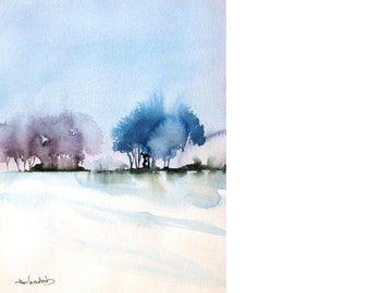 Blue Willow - Original Watercolor Painting