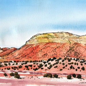 Vista del Norte de Nuevo México - Pintura original en acuarela
