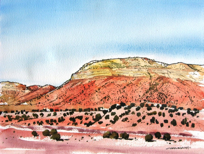 Northern New Mexico Vista Original Watercolor Painting image 1