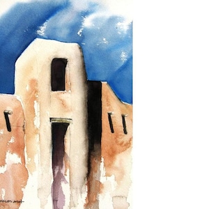 Adobe Tower - Original Watercolor Painting