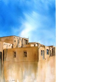 Acoma Pueblo - original watercolor painting