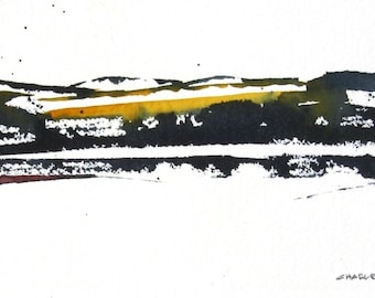 El Malpaís - Pintura de acuarela original de 11" x 7"