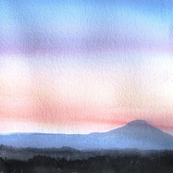 El Dorado Sunset 2 - Dipinto ad acquerello originale 12" x 12"