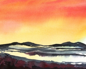 Dunes At White Sands - Original Watercolor Painting