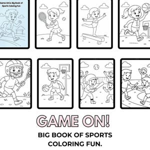 Play Hard, Color Harder – 35-Page Sports Coloring Book for Kids | Printable Activity | Basketball, Football, Tennis + More