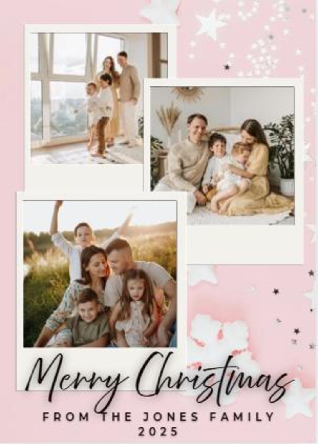 Editable Christmas Card Template Bundle | Modern Family Photo Holiday ...