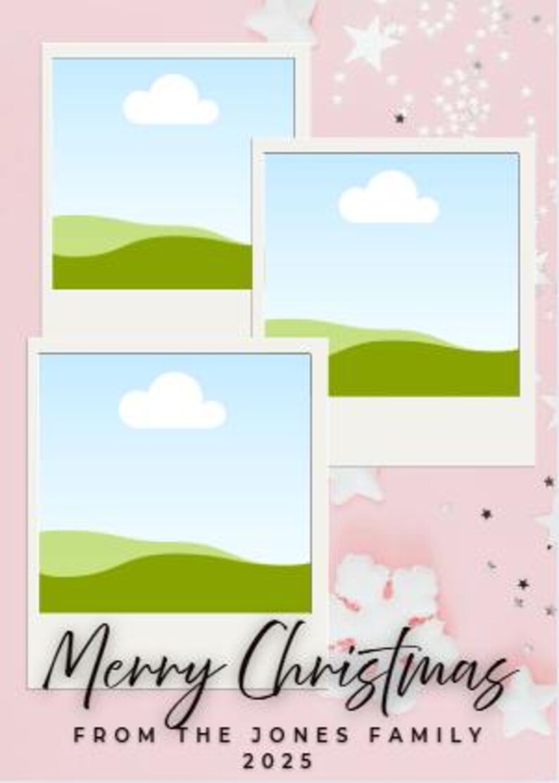 Editable Christmas Card Template Bundle | Modern Family Photo Holiday ...
