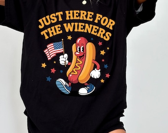 Just Here for the Wieners T-Shirt: hot dog lover tee bbq lovers shirt, Christmas Gift