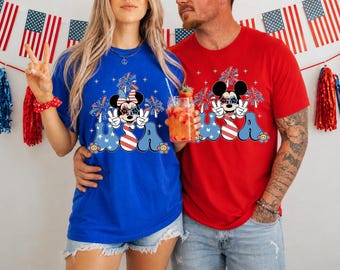 Disney Mickey and Minnie America 250th Anniversary Tee, 4th Of July Tee, USA Flag Tee, 1776-2026 USA Tee, Minnie Mickey 250th Celebrates Tee