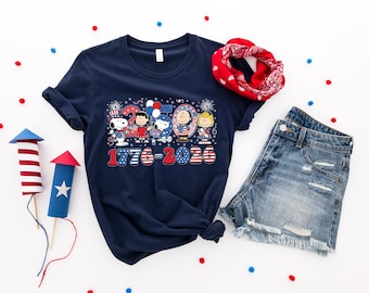 Snoopy 250th Anniversary Shirt, Peanuts Patriotic Tee, USA 250 Shirt 2026, Fourth of July Snoopy Shirt, Independence Day Graphic Tee