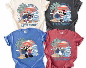 Personalized Disney Cruise Line 2026 Tee, Mickey & Friends Family Cruise Trip Tee, Let's Cruise, Disney Wish Dream Magic Wonder Fantasy Tee