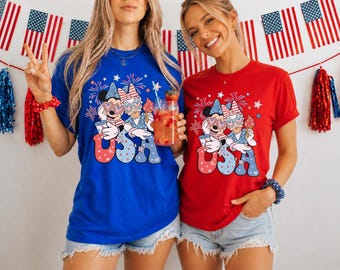 250th Anniversary Disney USA Tshirt, Minnie and Daisy 4th Of July Shirt, Best Friends USA Shirt, Red White Blue Disney Vacation Shirt