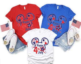 Happy 4th of July Shirt, Disney Mickey Ears Fourth Of July Shirt, Disneyland Patriotic Tee, Mickey USA Shirt, Independence Day Tee