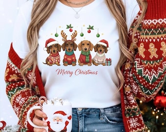 Dachshund Christmas Sweatshirt, Wiener Dog Holiday Shirt, Dog Lover Gift ,Holiday Sweater, Cute Christmas Dog Shirt, Funny Pet Lover Gift