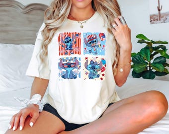 Disney Cute Stitch 250th America 4th of July Shirt, Disney Fourth of July Tee, Disney Trip Shirt, 4th of July Tee, Independence Day Tee