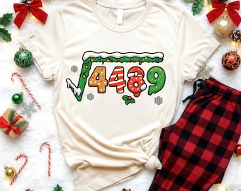 Square Root 4489 Meme Christmas Shirt: 6 7 Meme Shirt, Funny Math Teacher T-Shirt for Women, Christmas Math Teacher Gift, Nerdy Slang Joke