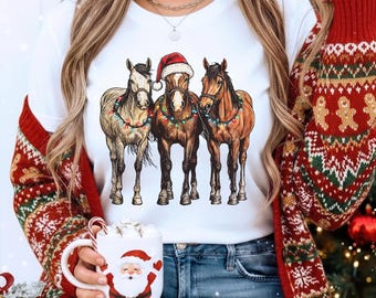 Horse Christmas Sweatshirt, Western Christmas Horse Shirt, Womens Christmas Sweater, Funny Christmas Shirt, Horse Lover Gift,Holiday Sweater