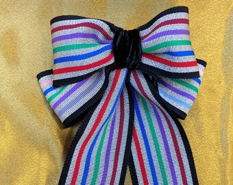 Tissot Stripe wide Grosgrain Bow