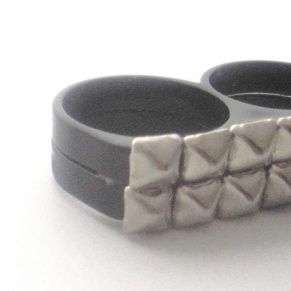 SALE Use Code baby10 for 15% Off Small Studded Two Fringer Ring