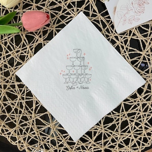 Custom Champagne Toast Party Napkins, Bridal Shower, Birthday Party, Customized Wedding Napkins, Birthday Party Napkins