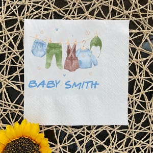 Personalized Baby Shower Paper Napkins, Custom Party Table Napkins, Baby Boy Shower Napkins, Custom Baby Announcement Party Napkins
