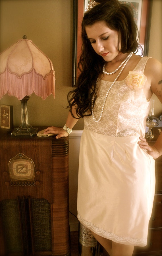 1950s Vintage Gorgeous Champagne Gown By Henson Ki