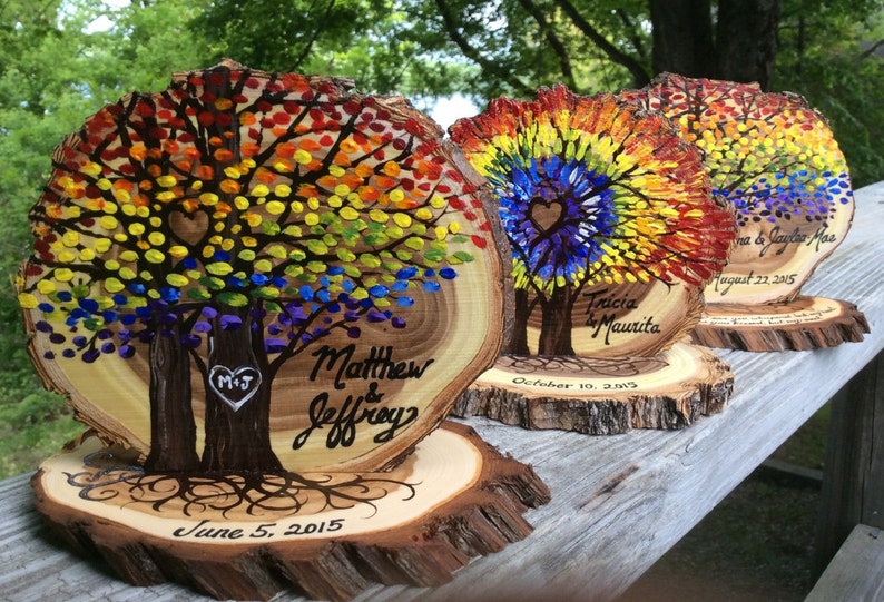 Rainbow Trees Custom Wedding Cake Topper Tree of Life Etsy Canada