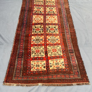 4'2 x 8'2 ft Turkish Hand-Knotted Silk Runner Rug, Floral Medallion Design, Oriental Luxury Wool & Silk Blend Rug, Nomadic Boho Kitchen Rug
