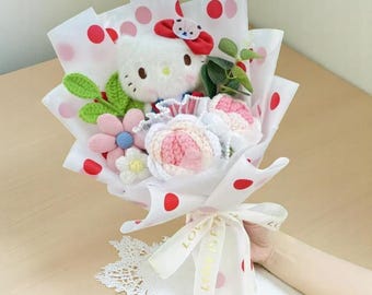 Abschluss-Plüsch-Blumenstrauß, Anime-Karikatur-Held, für immer Anime-Blumen, einzigartiges Geburtstagsgeschenk, Klasse von 2026 Geschenk, Abschluss-Andenken