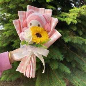 Plush Flower Bouquet, Unique Toddler Gift, Colorful Plush Anime Bouquet, Cute Best Friend Gift, Kawaii Plushies, Back To School Bouquet