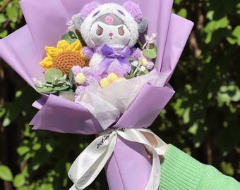 Pluszowy bukiet kwiatów na ukończenie szkoły, bohater kreskówki anime, kwiaty na zawsze anime, wyjątkowy prezent urodzinowy, prezent dla absolwenta 2026 roku, pamiątka z ukończenia szkoły