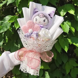 Plush Flower Bouquet, Forever Flower Bouquet, Colorful Anime Bouquet, Trendy Anniversary Gift, Unique Toddler Gift, Kawaii Plushies Flowers