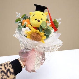 Cute Plush Bouquet for Children’s Day, School Graduation Gift, Handmade Plush Flower Bouquet, Colorful Plush Anime Bouquet, Trendy Gift