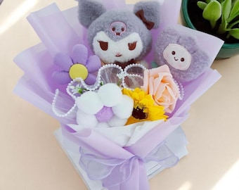 Cartoon Plush Flower Bouquet, Unique Birthday Gift, Graduation Plush Bouquet, Graduation Gift, Class of 2026 Gift, Graduation Keepsake
