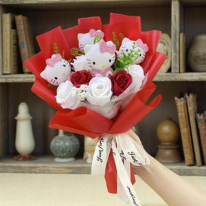 Cartoon Flower Bouquet, Graduation Gift, Children Birthday Gift, Cute Bouquet, Perfect Kids Gift, Colorful Anime Bouquet, Wedding Gift